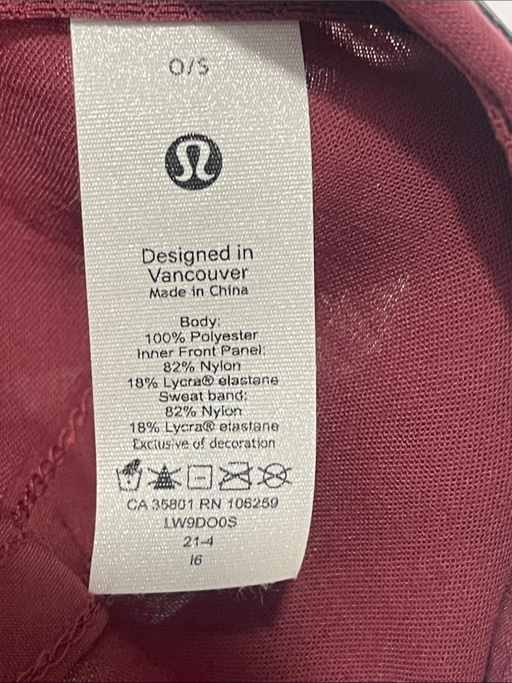lululemon athletica Wine Red Performance Hat - Picture 2 of 4
